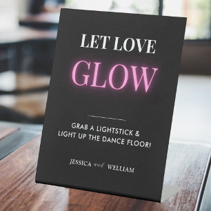 Modern Let Love Glow Wedding Glow Stick Sign
