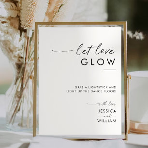 Modern Let Love Glow Wedding Glow Stick Sign