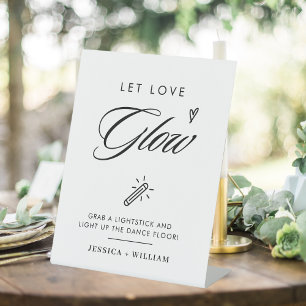 Modern Let Love Glow Wedding Glow Stick Sign