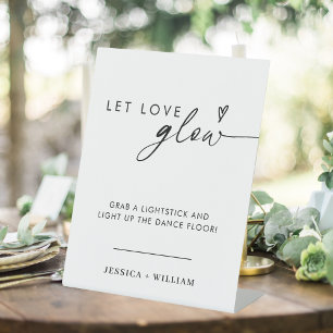 Modern Let Love Glow Wedding Glow Stick Sign