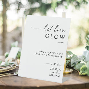 Modern Let Love Glow Wedding Glow Stick Sign