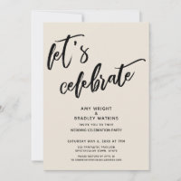 Modern Let's Celebrate Cream Wedding Reception