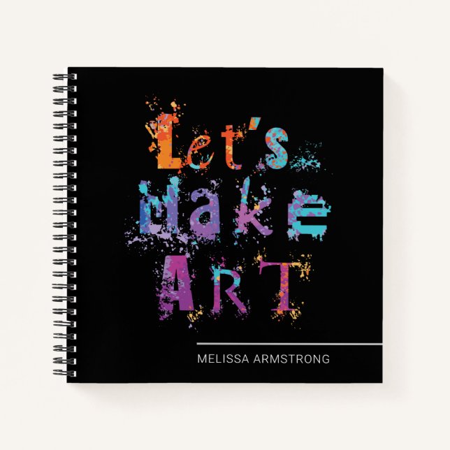 Modern Let's Make Art Sketchbook for Artists Notebook (Front)