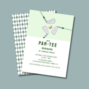 Modern Let's Par-tee golf birthday Invitation