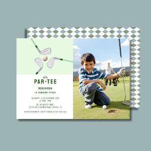 Modern Let's Par-tee golf birthday photo Invitation