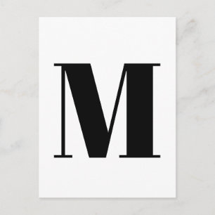 Modern Letter   Custom Alphabet Minimalist Initial Postcard