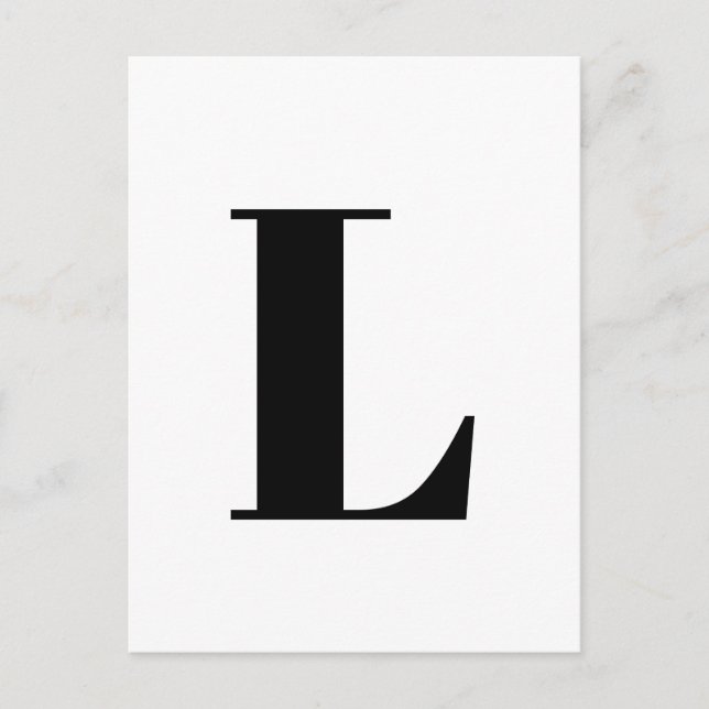 Modern Letter | Custom Alphabet Minimalist Initial Postcard (Front)