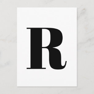 Modern Letter   Custom Alphabet Minimalist Initial Postcard