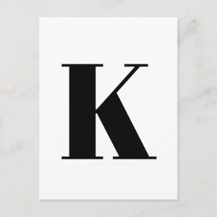 Modern Letter Custom Alphabet Minimalist Initial Postcard
