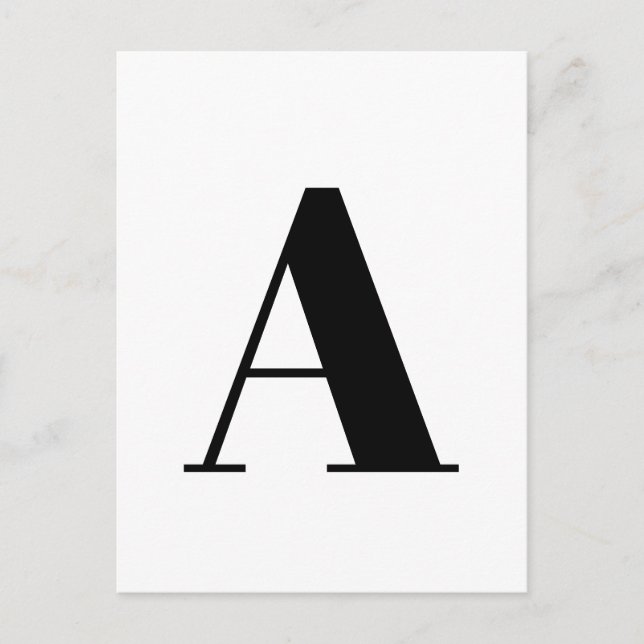 Modern Letter | Custom Alphabet Minimalist Initial Postcard (Front)