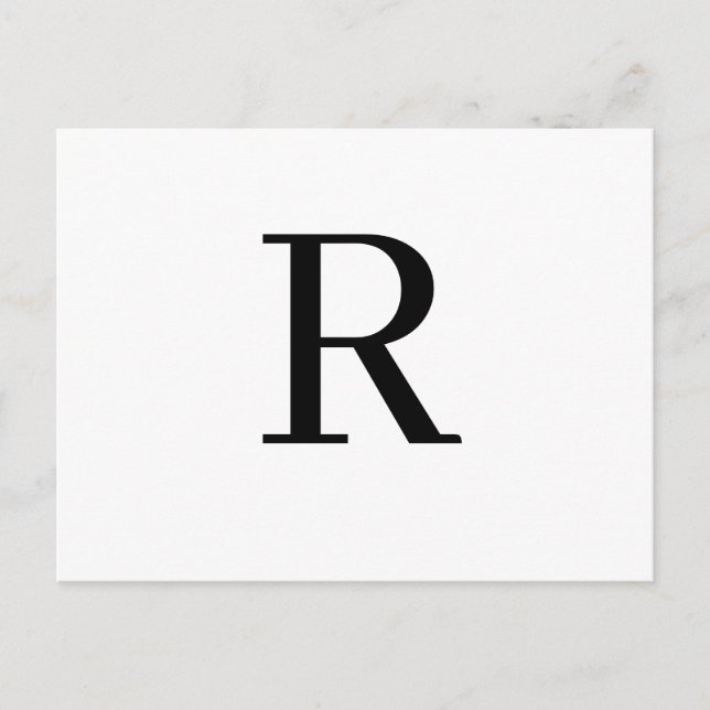 Modern Letter Minimalist Initial Design Postcard (Front)