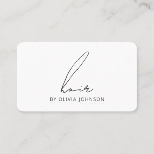 Modern Lettered Script Hair Stylist Business Card