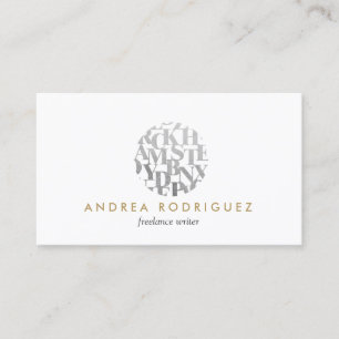 Modern Letterform Logo for Authors and Writers Business Card