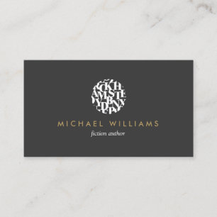 Modern Letterform Logo III for Authors and Writers Business Card