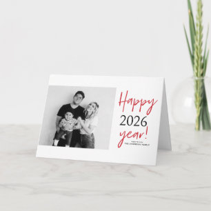 Modern Lettering 2025 Happy New Year Photo Holiday Card