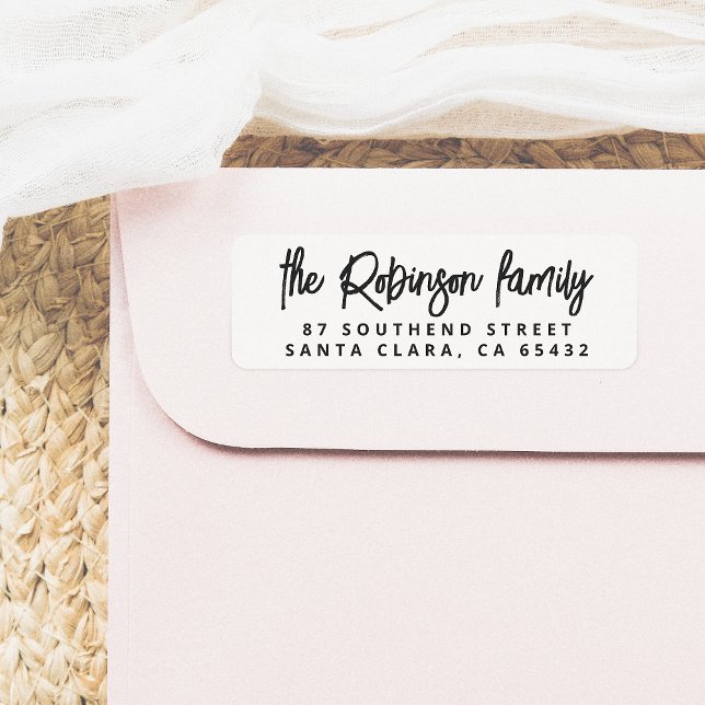 Modern Lettering Bold Family Name Return Address (Creator Uploaded)