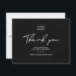 Modern Lettering Business Package Thank You Card<br><div class="desc">This modern black & white thank you card design features stylish typography "Thank you" and custom text with social media icons. Perfect insert card for your product packaging. More business stationery designs available at my shop BaraBomStudio.</div>