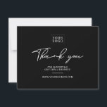 Modern Lettering Business Package Thank You Card<br><div class="desc">This modern black & white thank you card design features stylish typography "Thank you" and custom text with social media icons. Perfect insert card for your product packaging. More business stationery designs available at my shop BaraBomStudio.</div>