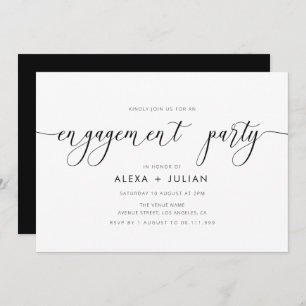 Modern lettering engagement party  invitation