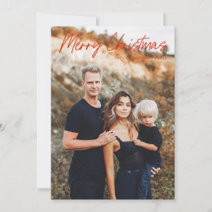 Modern Lettering Merry Christmas 2 Photo  Holiday Card