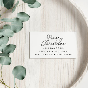 Modern Lettering Merry Christmas Family Name Rubber Stamp