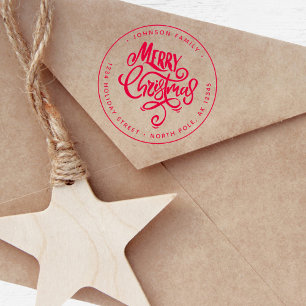 Modern Lettering Merry Christmas Self-inking Stamp