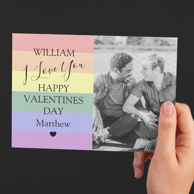 Modern LGBT Photo Valentines Day Holiday Card (Creator Uploaded)