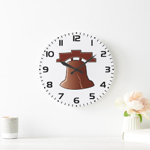Modern Liberty Bell Patriotic Philadelphia Icon  Large Clock