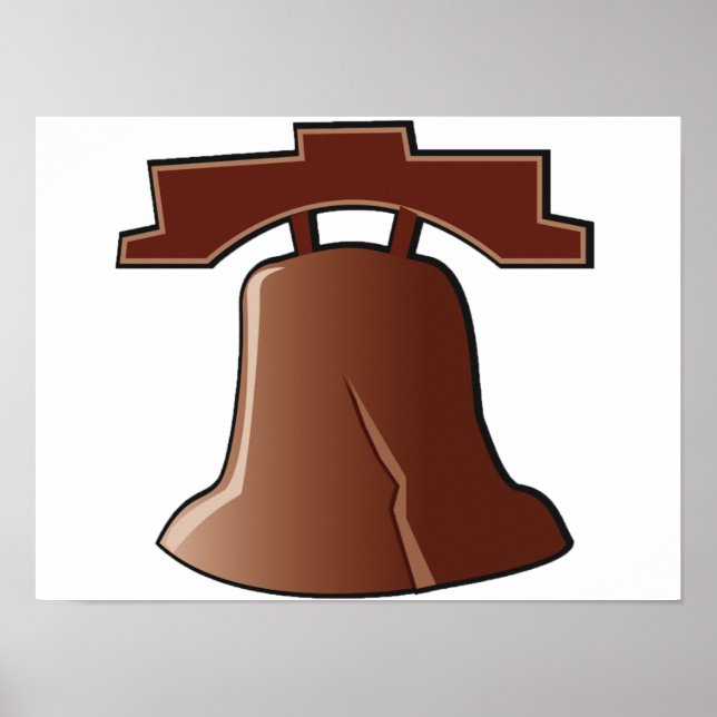 Modern Liberty Bell Patriotic Philadelphia Icon  Poster (Front)