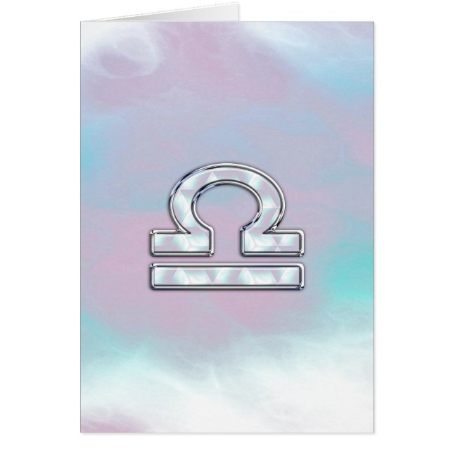 Modern Libra Zodiac Sign Mother of Pearl Style (Front)