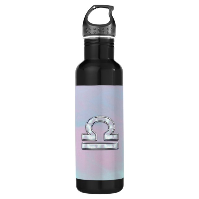 Modern Libra Zodiac Sign Mother of Pearl Style 710 Ml Water Bottle (Front)