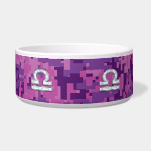 Modern Libra Zodiac Symbol on Fuchsia Digital Camo