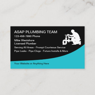 Modern Licensed Plumber Business Cards New