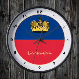 Modern Liechtenstein Flag, Liechtenstein design Round Clock