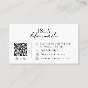 Modern Life Coach QR Code Business Card