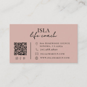 Modern Life Coach QR Code Business Card