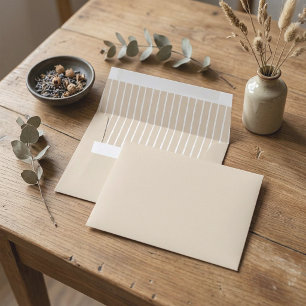 Modern Light Beige Solid & Stripes Envelope