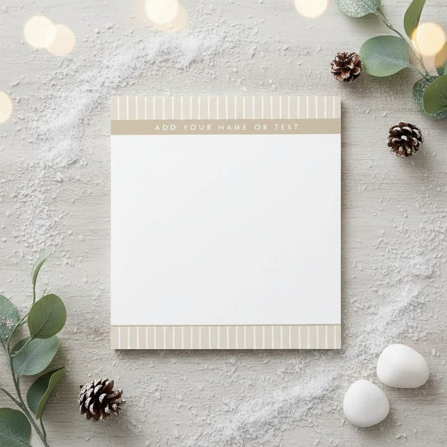  Modern Light Beige Solid & Stripes Notepad (Creator Uploaded)