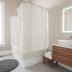 Modern Light Beige Striped Shower Curtain