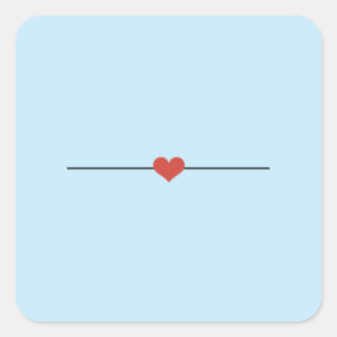 Modern light blue blank heart square sticker