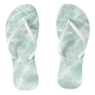 Modern Light Blue Calm Ocean Flip Flops