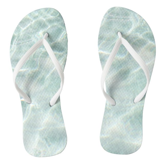 Modern Light Blue Calm Ocean Flip Flops (Footbed)