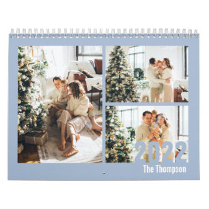 Modern Light Blue Custom Create your own Photo Calendar