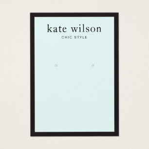 Modern Light Blue Earring Display Card