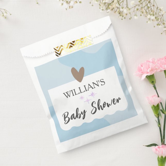 Modern Light Blue Little Star Baby Shower Favour Bags (Sealed)