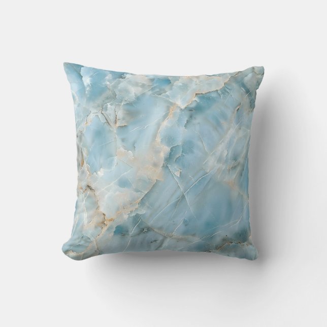 Modern Light Blue Luxurious Aesthetic Gemstone Cushion (Front)