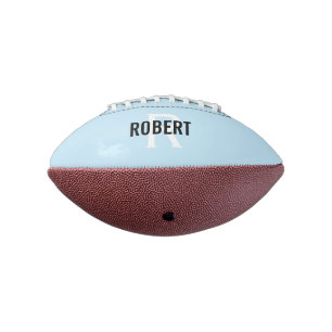 Modern light blue monogram name football american football