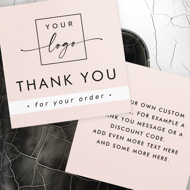 Modern light blush pink business thank you insert (Modern light blush pink business thank you insert)