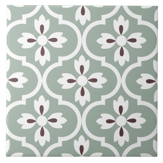 Modern light colour in the classic Spanish pattern Tile (Front)