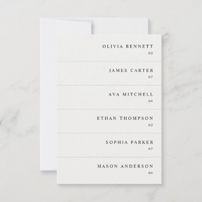 Modern Light Cream Simple Wedding Name Place Cards (Front)